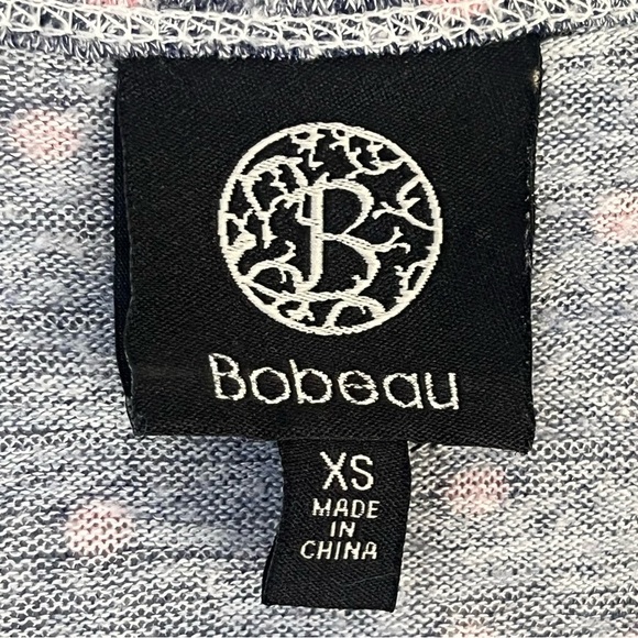 Women’s Bobeau Gray & Pink Polka Dot Tank Top Size XS Oversized Slit In Front - Picture 3 of 8